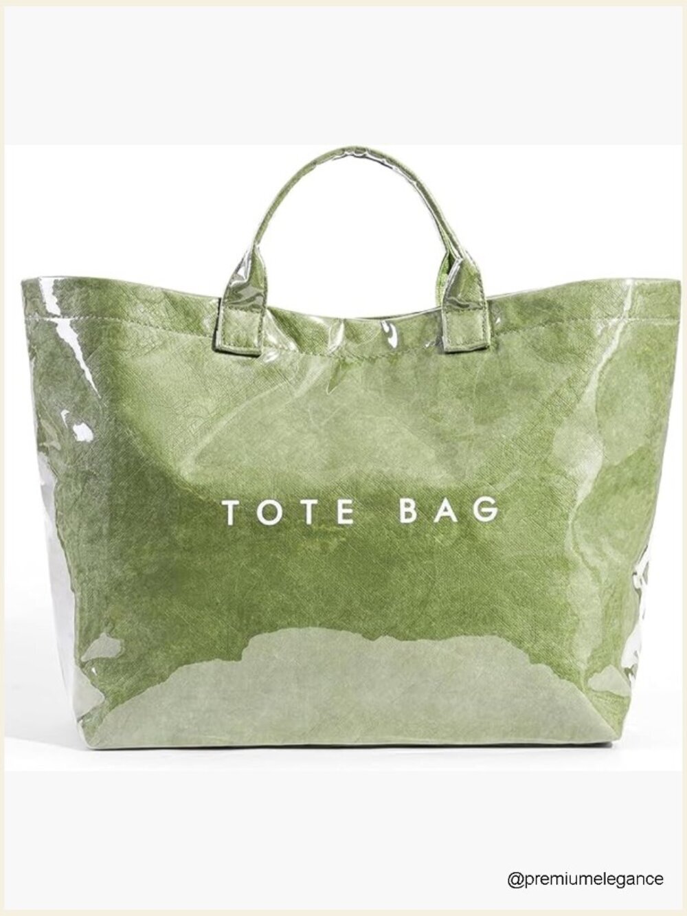 Large PVC Tote Bag for Women, Clear Carry All Shoulder Handbag for Work Travel